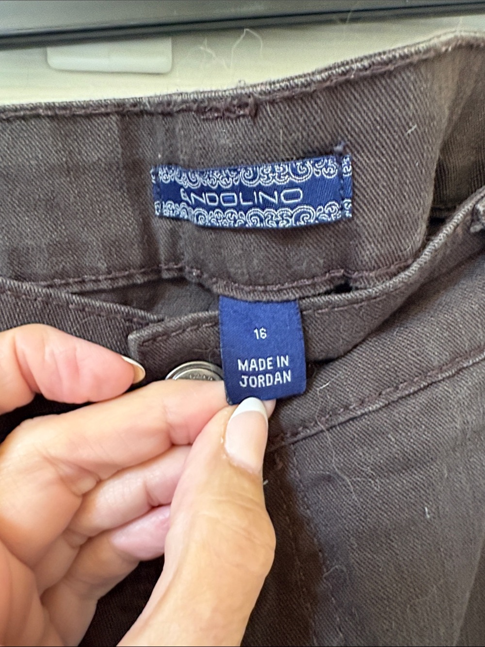 Size 16 PM Bandolino Straight-Leg Jeans in Dark Brown - Picture 2 of 4